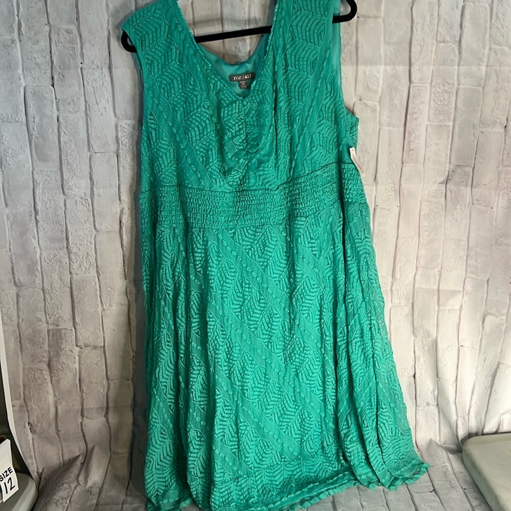 NWT Roz & Ali Turquoise Dressbarn 24W Dress Lace